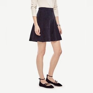 NWT Ann Taylor Black Striped Flare Sweater Skirt S $89.00